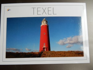 Leuchtturm auf einer Postkarten von Texel