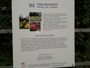 Beschriftung zum Dahliengarten -Dahliengarten in Fulda
