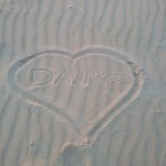 Sandherz Danke - Sonnenuntergang auf Texel