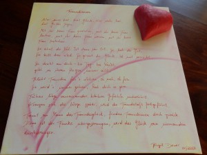 Gedicht Freundinnen auf Leinwand gestaltet - Freundinnen