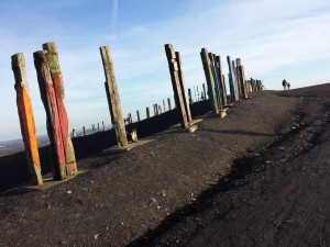 Totems auf dem Kamm der Halde Haniel
