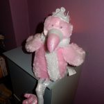 Rosa Flamingo, weißes Blatt